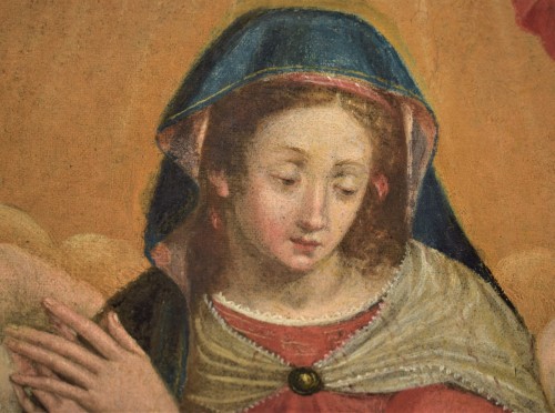 Antiquités - "Couronnement de la Vierge" école italienne du XVIIe